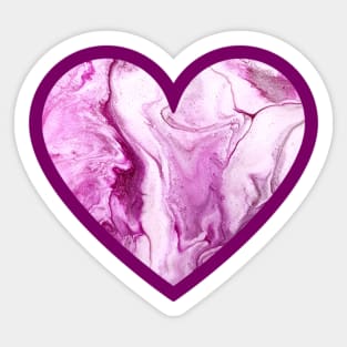 Baby Pink Paint Pour Heart Sticker